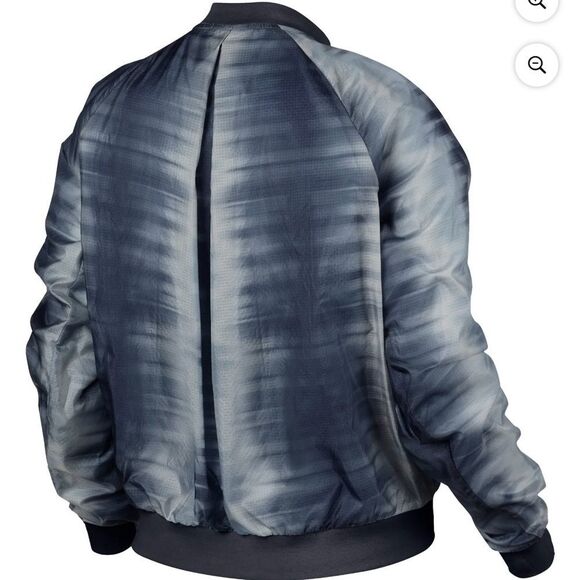 NWT New NIKE Black Gray White Ombré Tie Dye Bomber Jacket Small - Picture 2 of 6